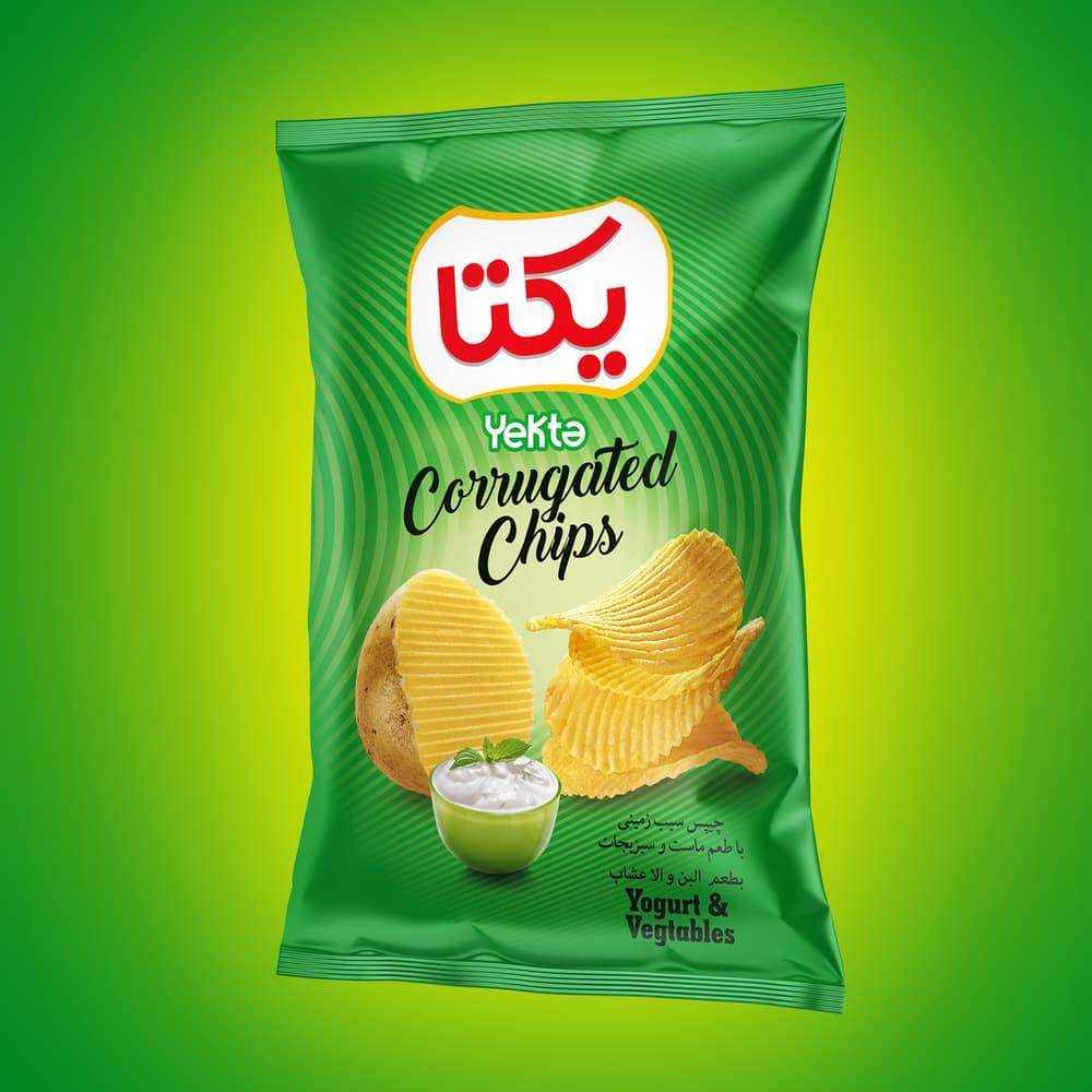 طراحی سته بندی چیپس یکتا